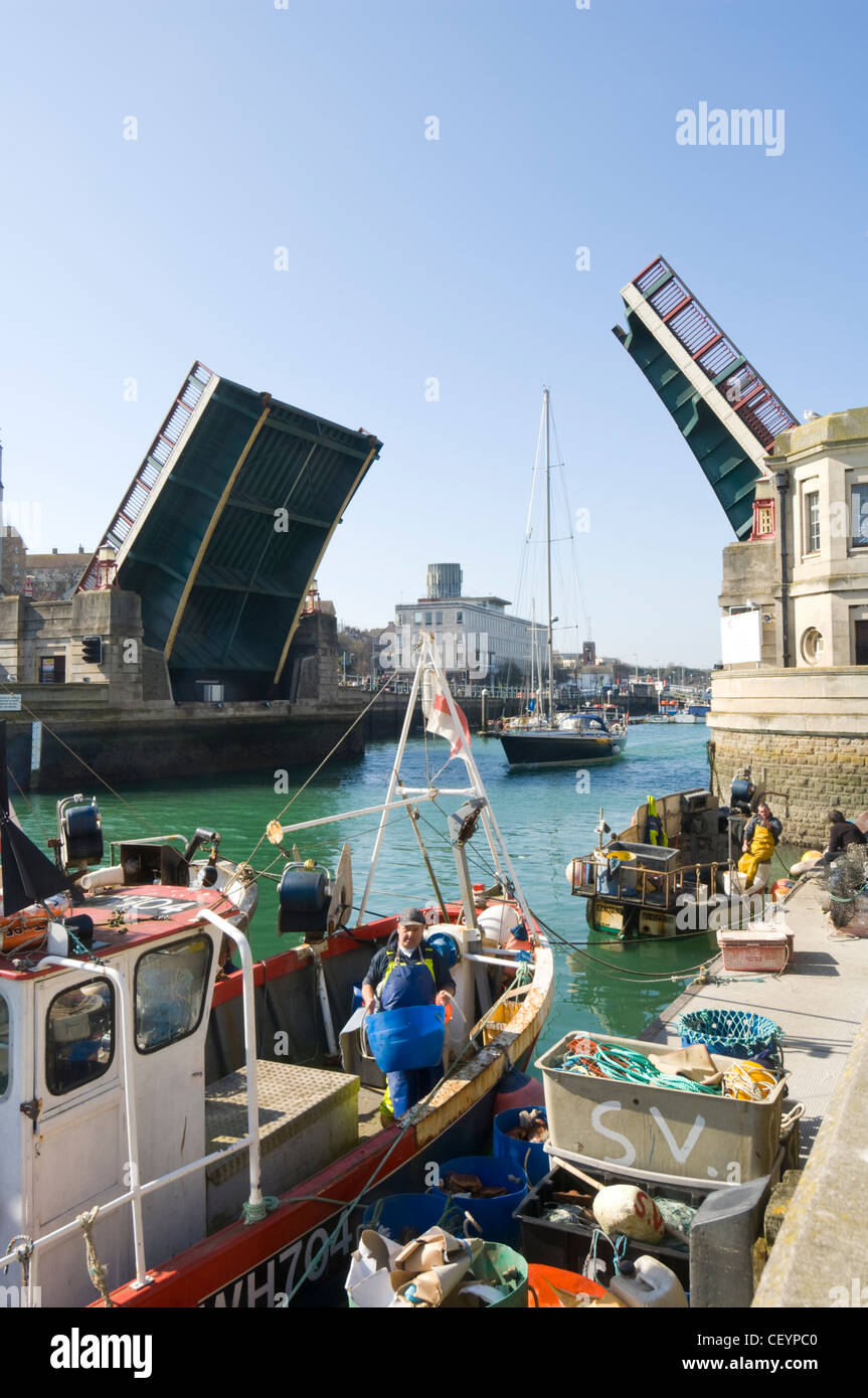 Weymouth Stadtbrücke Dorset UK Stockfoto