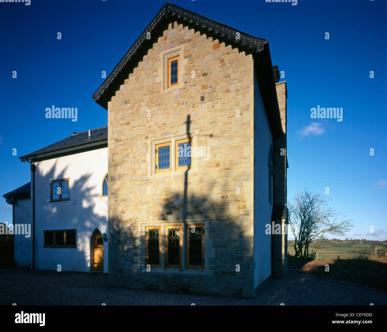 Das gotische Haus in Monmouth, Großbritannien, im Besitz von Jo und Shaun Bennett wurde inspiriert durch ihre Liebe zu allen Dingen mittelalterlichen die fünf Stockfoto