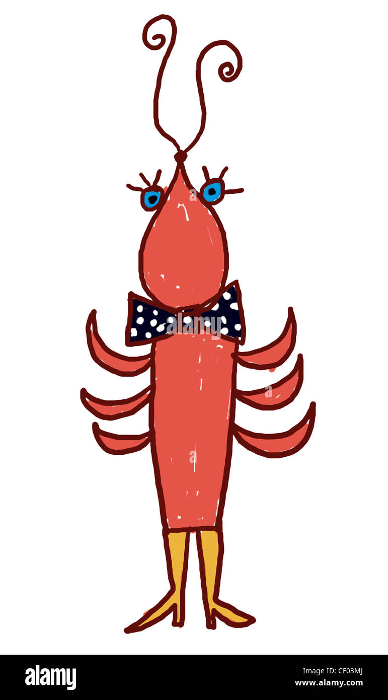Ein Beispiel für eine Krabbe tragen eine Marine Fliege mit weißen Tupfen Stockfoto