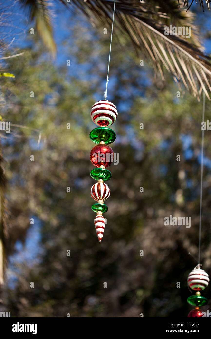 Weihnachtsschmuck In Palme In Weeki Wachee Springs State Park