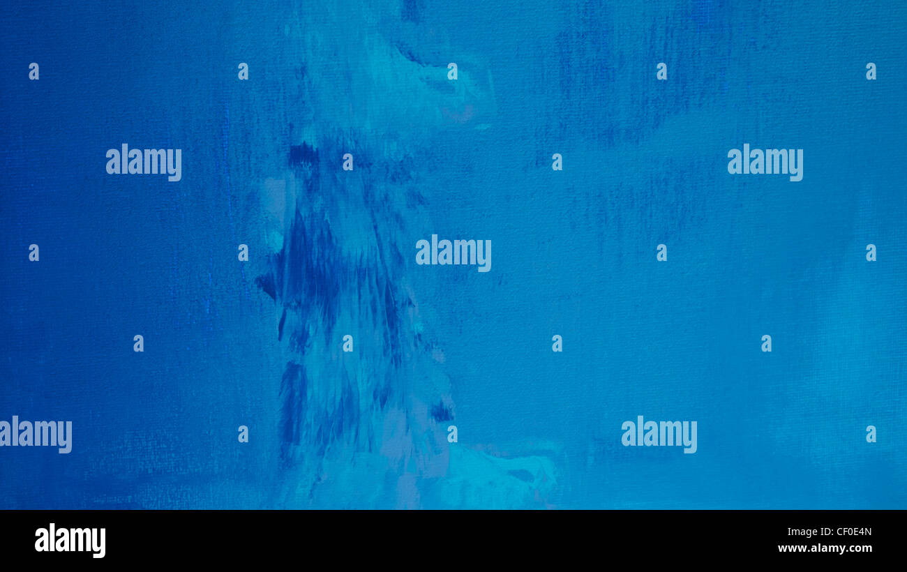 Ätherische Blau Malerei der Mann im Mantel zu Fuß im Sturm Stockfoto