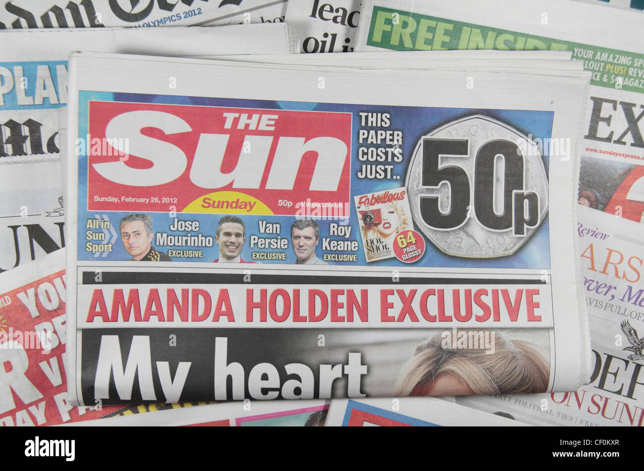 Die "Sun on Sunday" Boulevardzeitung britische Sonntagszeitung am 26. Februar 2012 auf andere UK nationalen Sonntagszeitungen ins Leben gerufen. Stockfoto