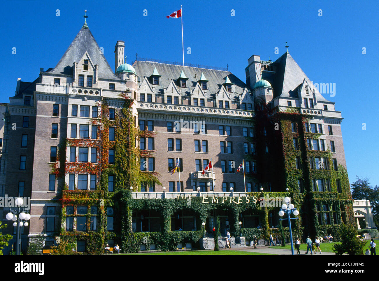 Das regal Empress Hotel ist ein Wahrzeichen Attraktion seit 1908 auf Vancouver Island in Victoria, der Hauptstadt von Britisch Kolumbien, Kanada gewesen. Stockfoto