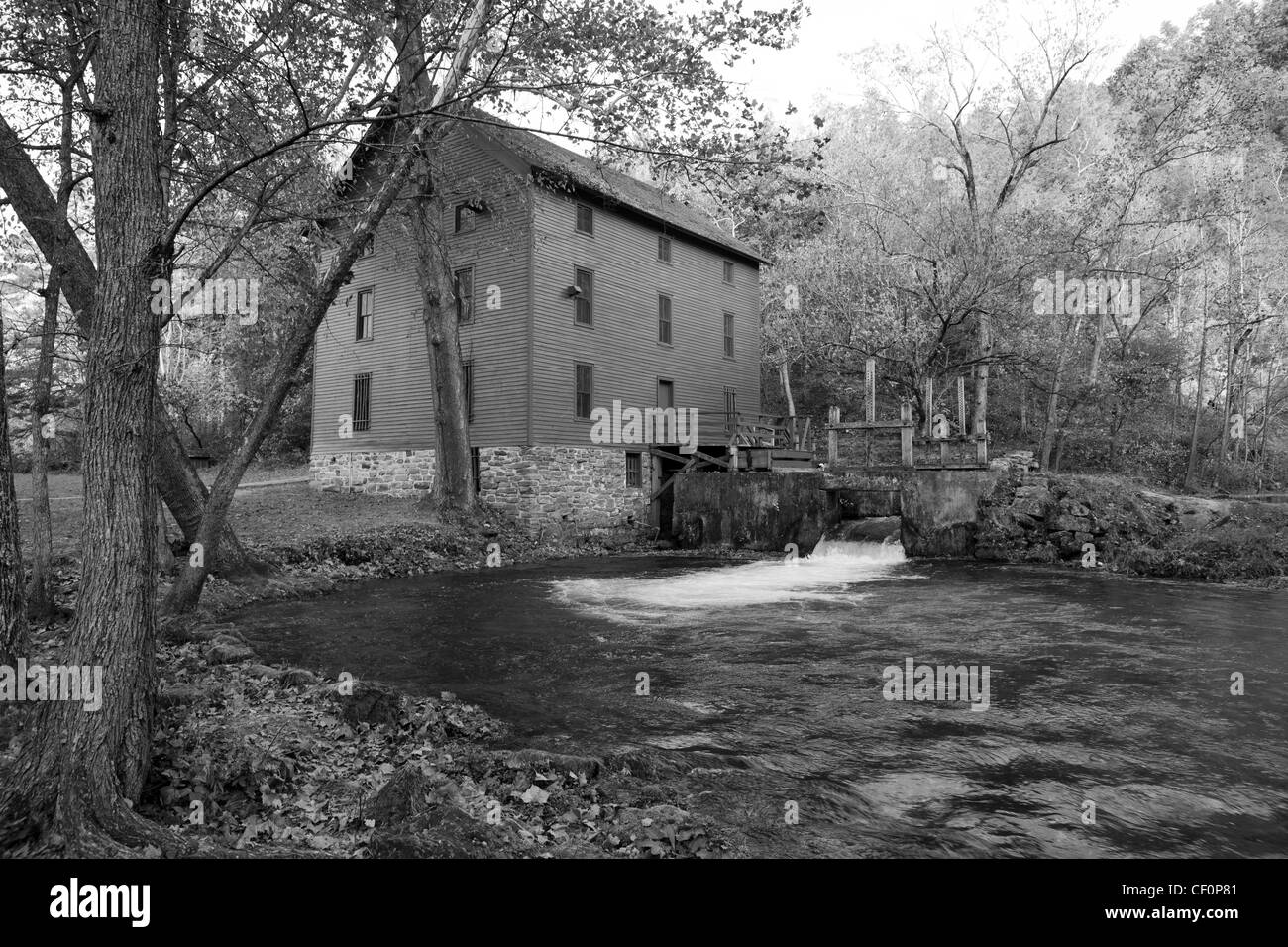 Mühle-Haus im Alley Frühling Missouri im Herbst Stockfoto