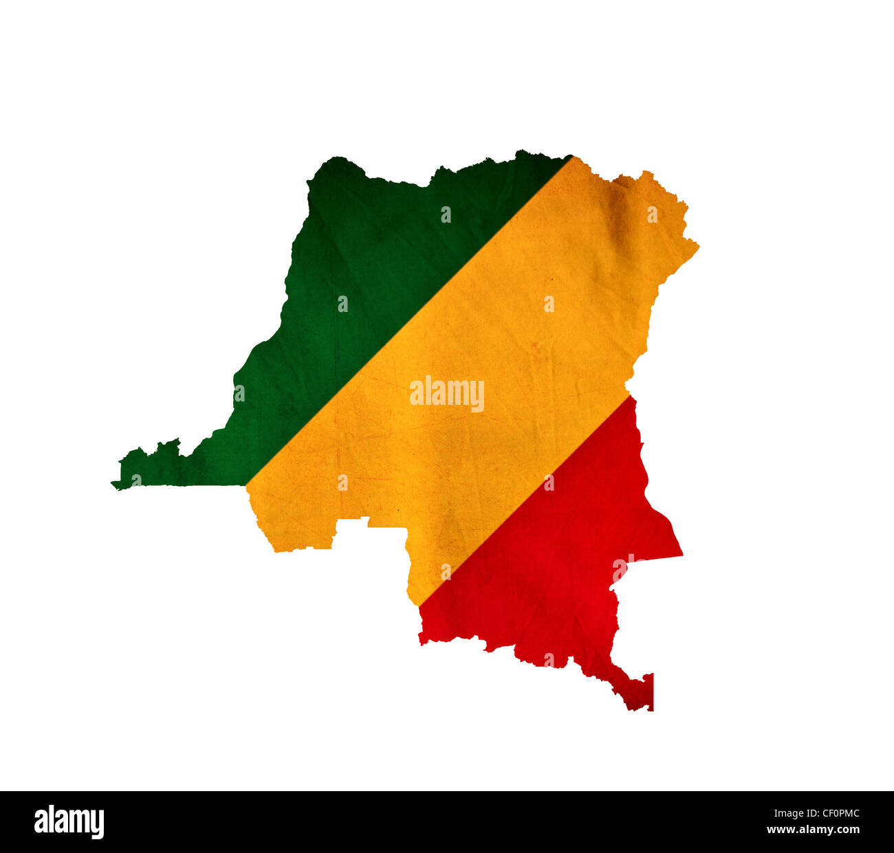 Karte des Kongo isoliert Stockfoto