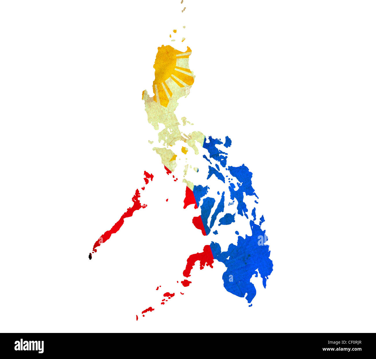 Karte der Philippinen isoliert Stockfoto