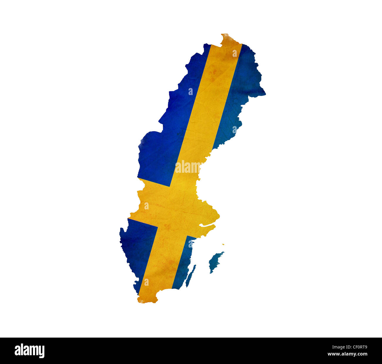 Karte von Schweden, isoliert Stockfoto