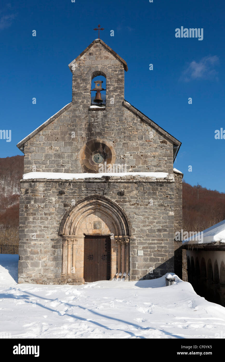 Kirche in Roncesvalles, Navarra, Spanien Stockfoto