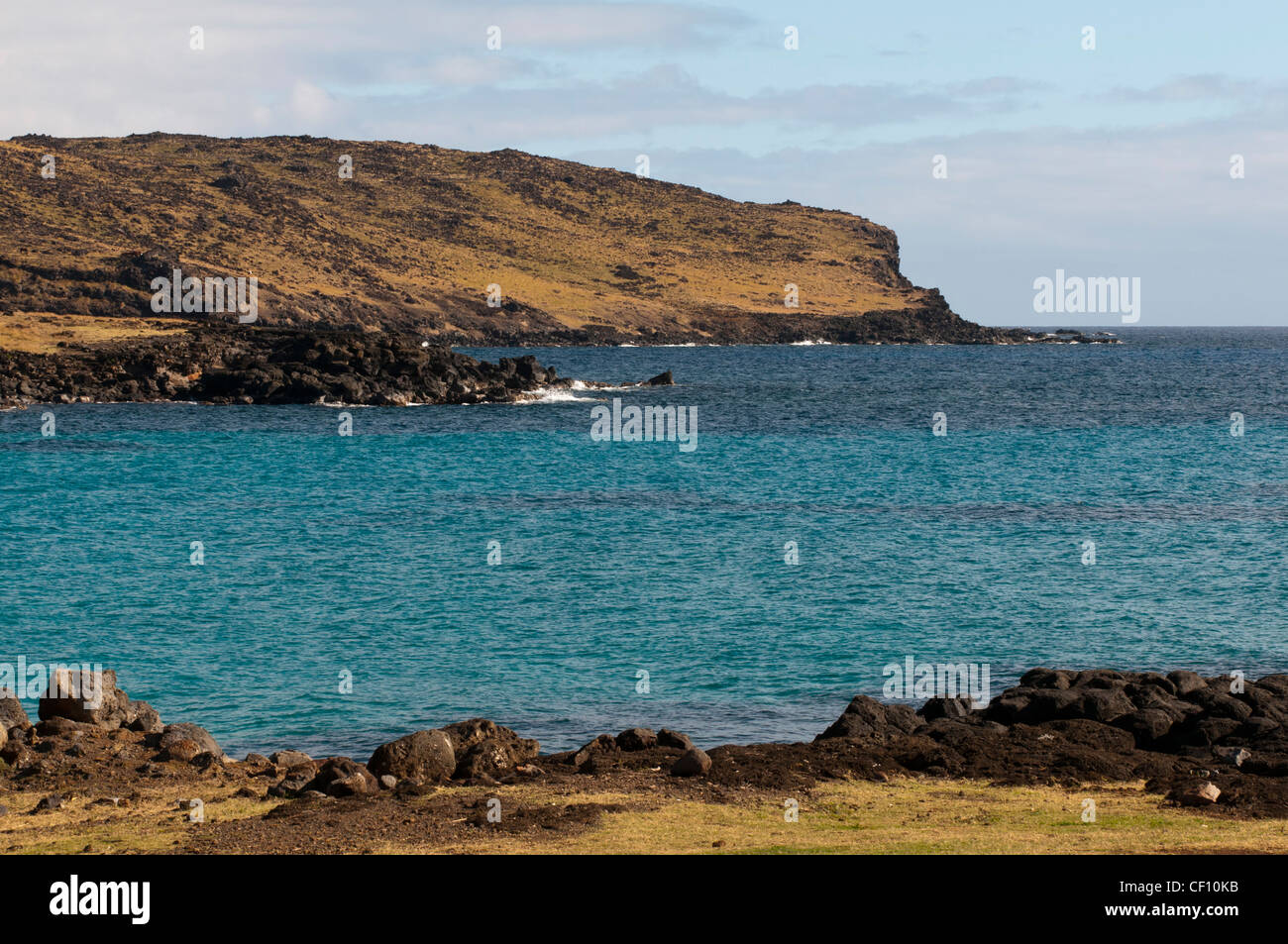 Anakena, Rapa Nui, Osterinsel, Chile. Stockfoto