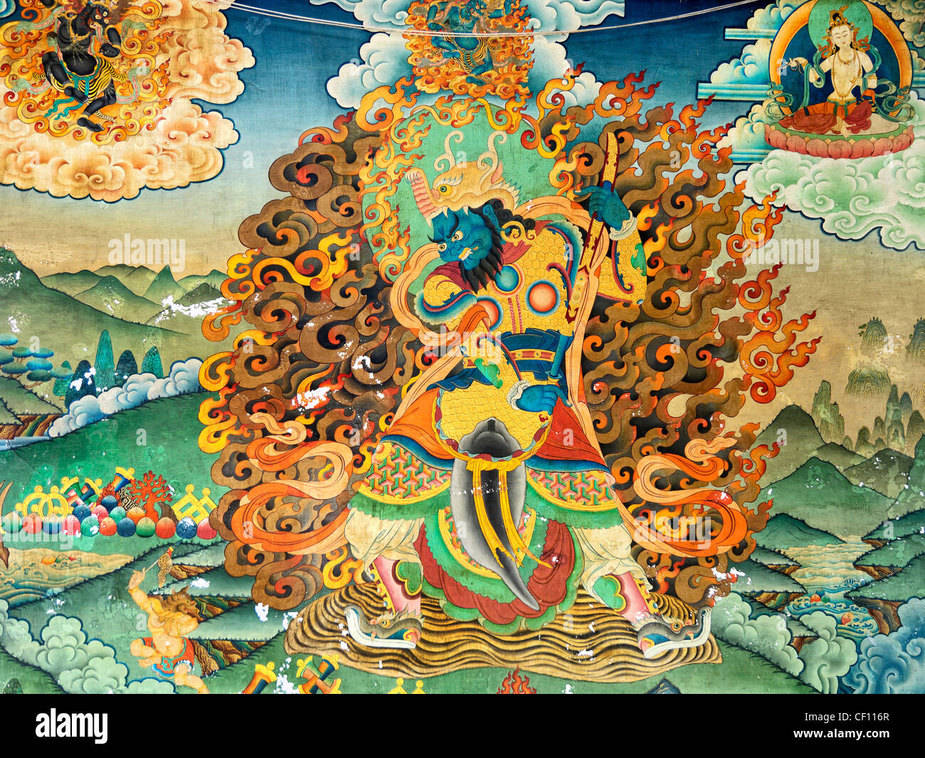 Tibetisch-buddhistischer Malerei, neue Ghoom Kloster Darjeeling Stockfoto