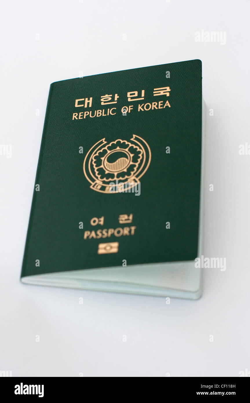 Südkoreanische ePassport oder biometrischen Reisepass. Stockfoto