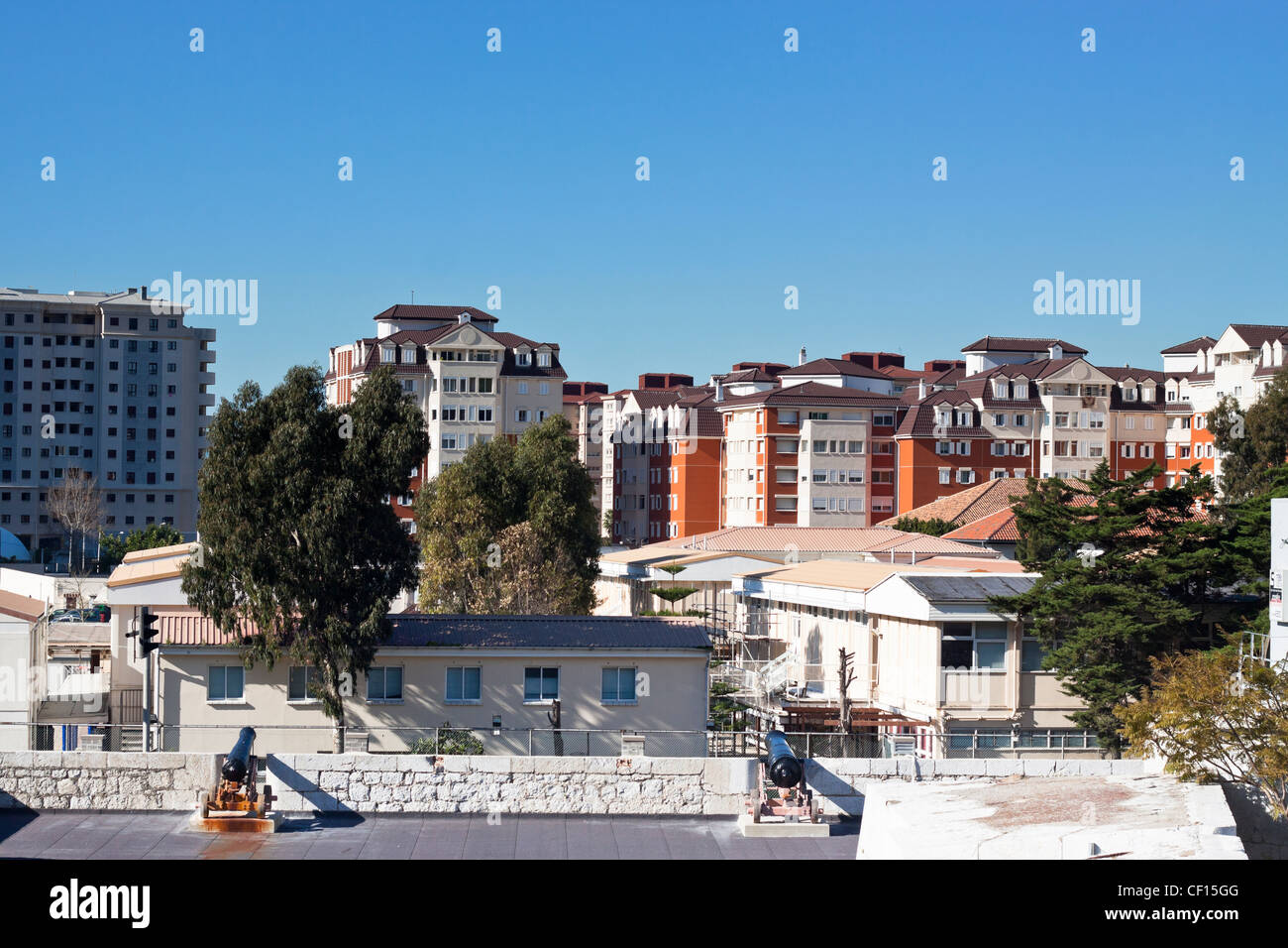 Architektur und städtische Szene in Gibraltar. Stockfoto