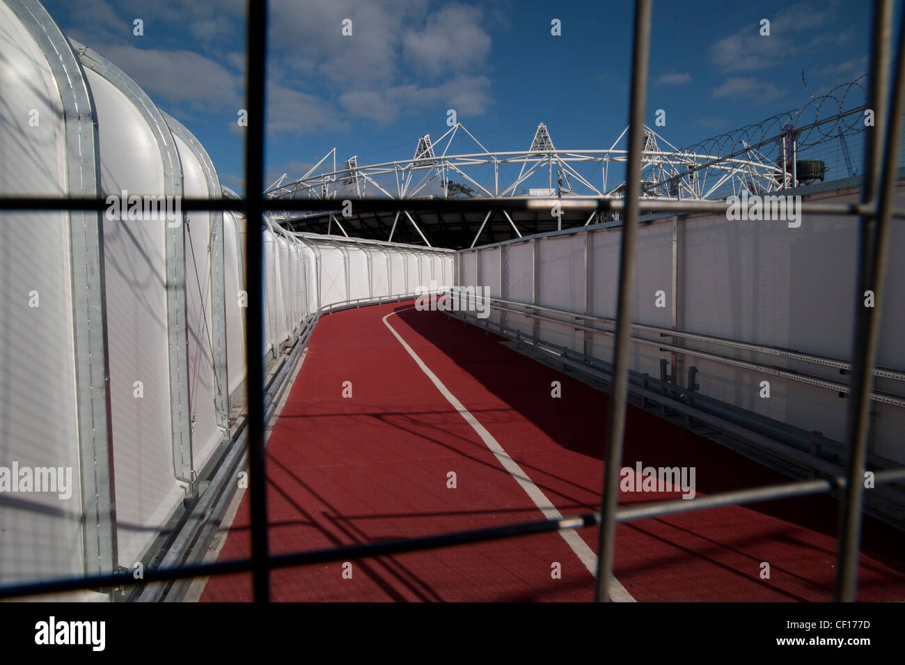 Das Olympiastadion im Bau in Stratford Ost-London zu den Olympischen Spielen 2012 in London, England. 26. Februar 2012 Stockfoto