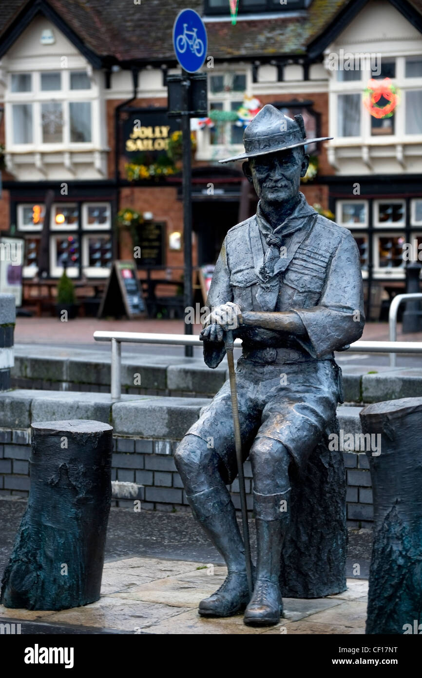 Statue von Lord Baden-Powell in Poole Dorset-England Stockfoto