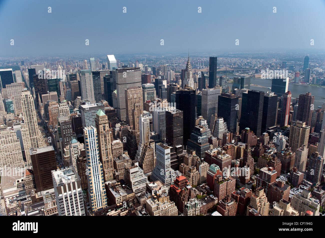Blick über Manhattan Island vom Empire State Building. New York, USA Stockfoto