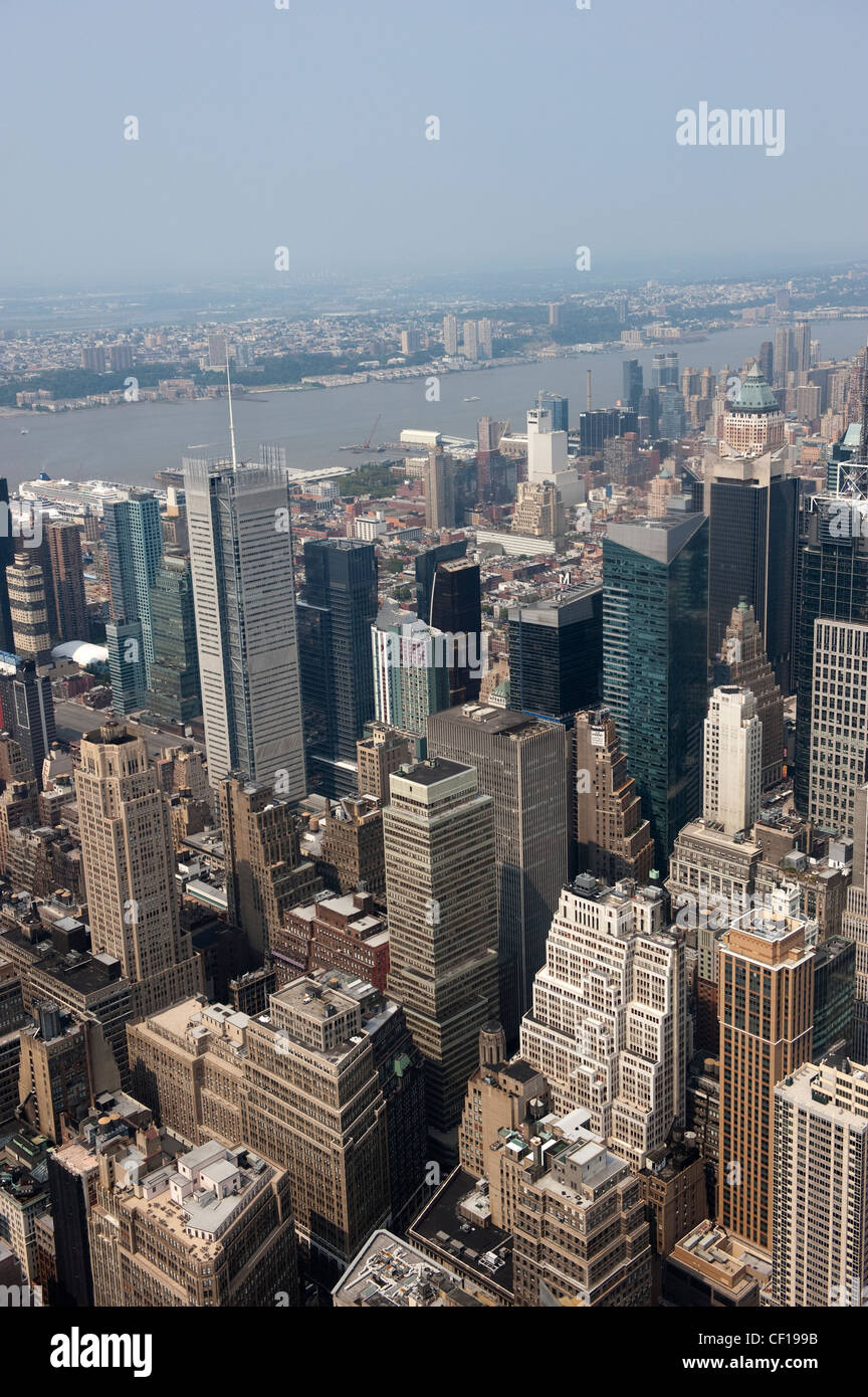 Blick über Manhattan Island vom Empire State Building. New York, USA Stockfoto