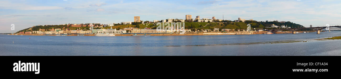 Panoramablick von Nischni Nowgorod, Blick vom unteren Riverside Stockfoto