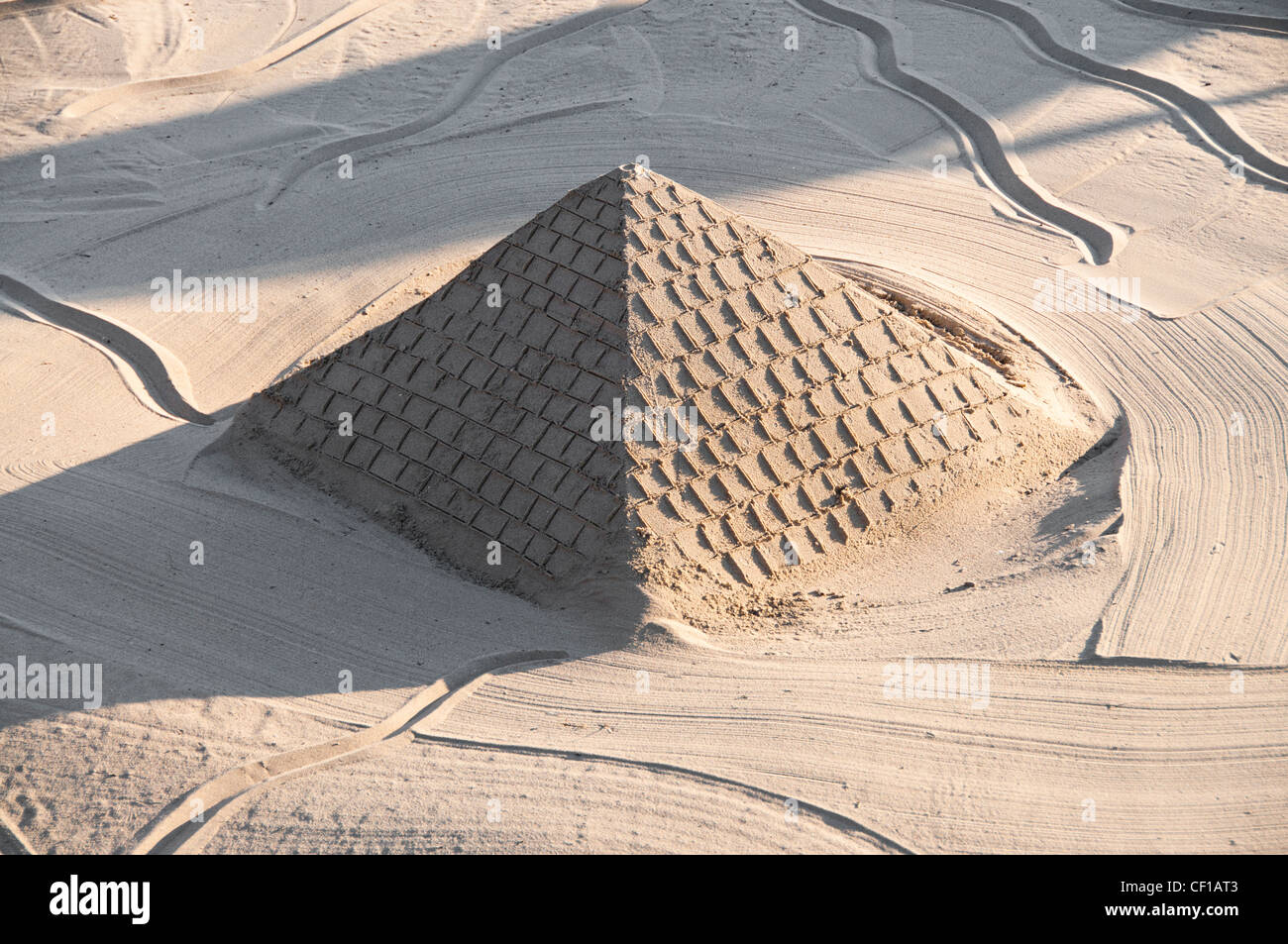Burg Sand Skulptur Pyramide Stockfoto