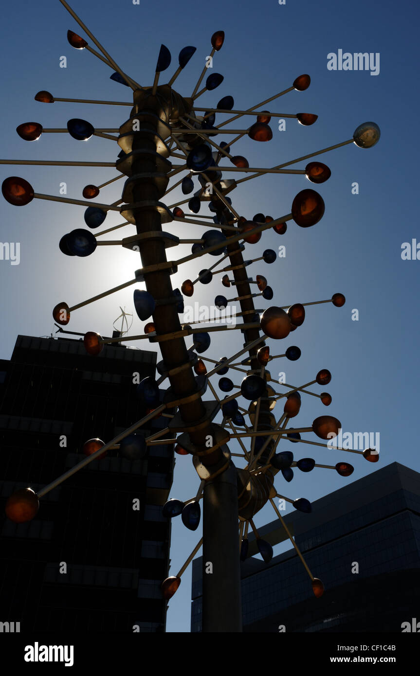 "Blasloch", ein Wind-Kunst bewegte Skulptur in Melbourne Docklands, Australien Stockfoto