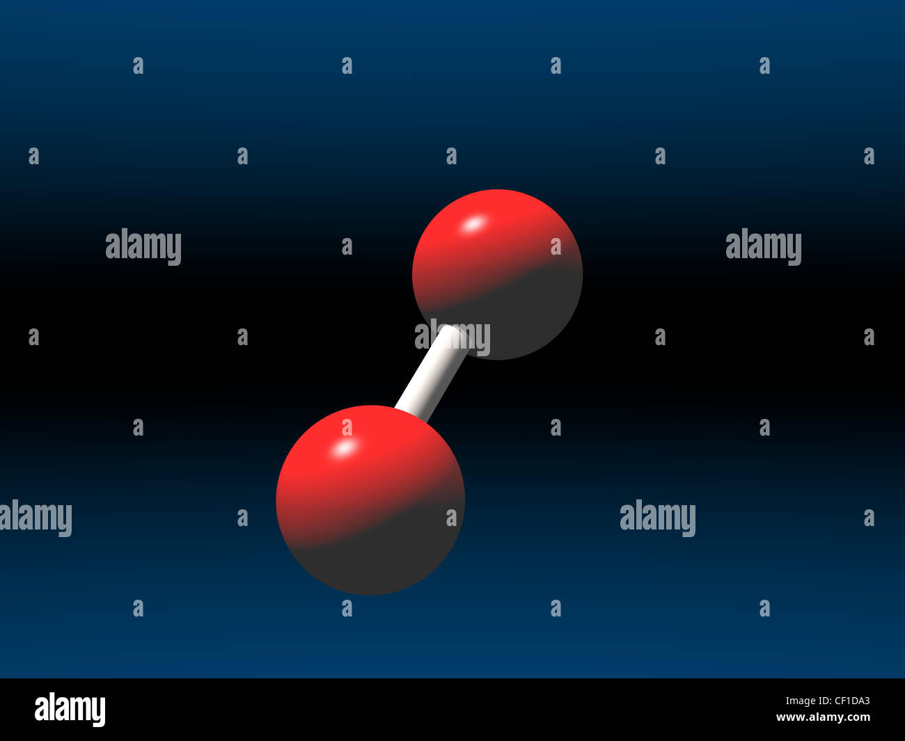 Ein einfaches Molekül gebildet durch zwei Atome Stockfoto