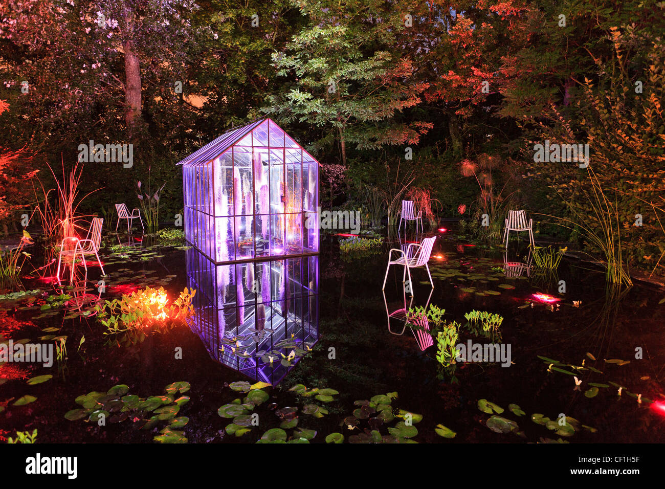 Festival International des Jardins de Chaumont-Sur-Loire, 2010, Thema "Jardins Corps et Âmes': Garten"Cheveux d'Anges" Stockfoto