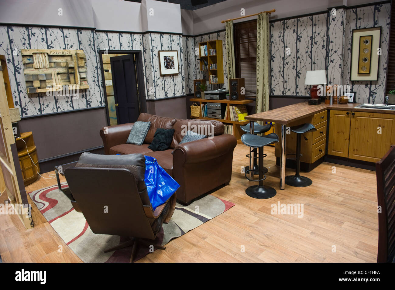 BBC Wales Pobol y Cwm walisischen Sprache TV-Drama Film set studio Stockfoto