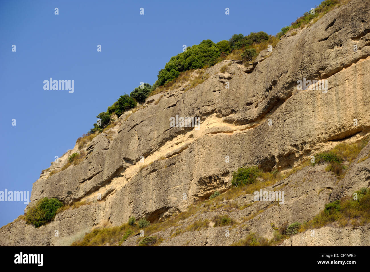 Italien, Basilicata, Val d'Agri, Gesteinsschichten Stockfoto