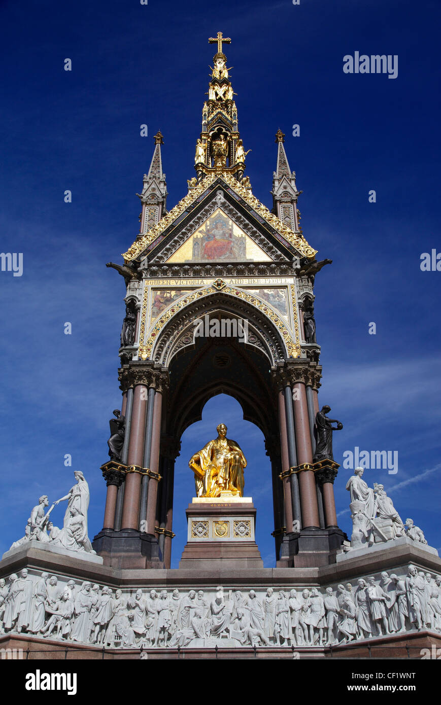 Die Südseite des das Albert Memorial, im Auftrag von Königin Victoria in Erinnerung an ihren Ehemann, Prinz Albert Stockfoto