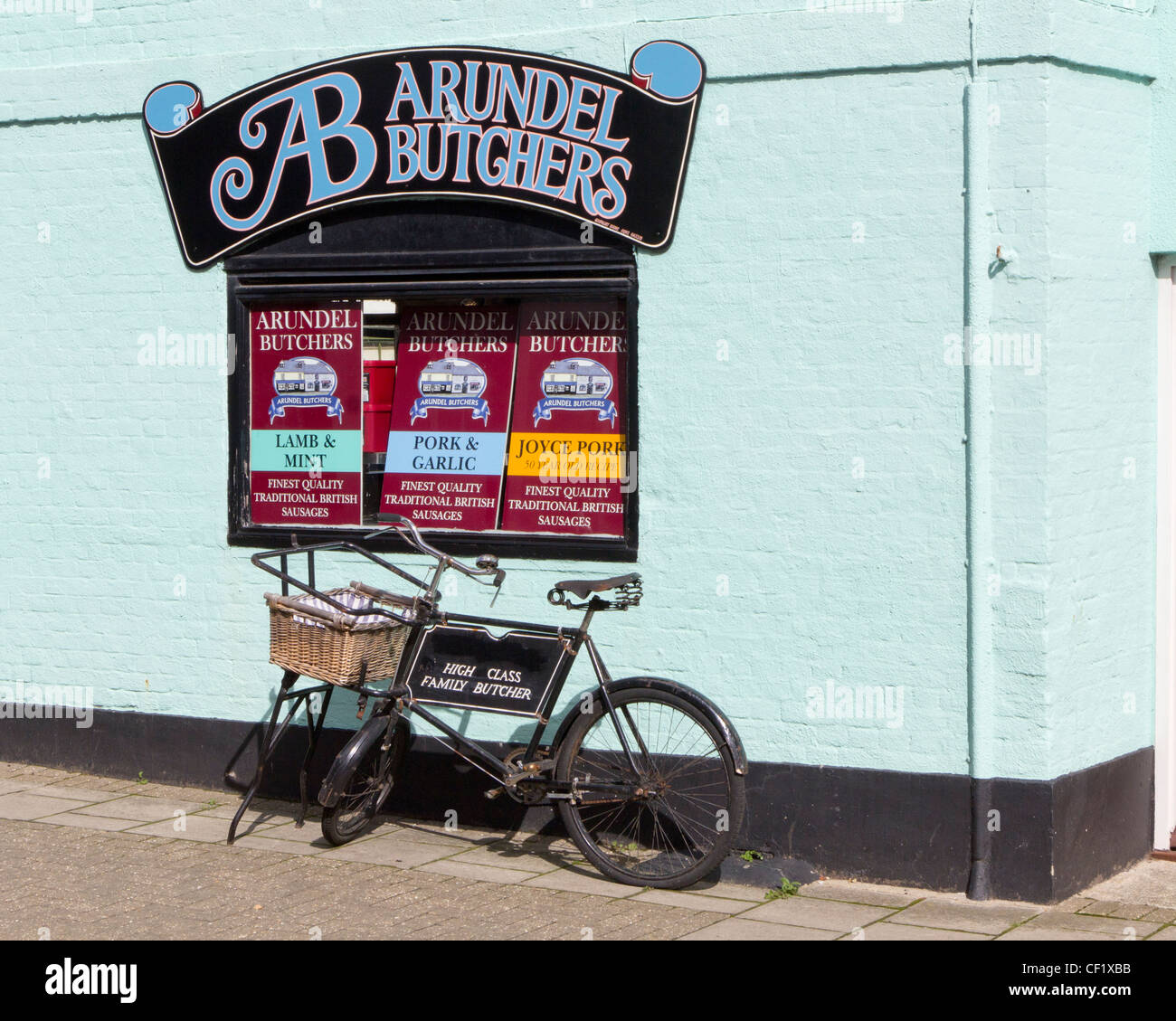 Arundel Metzger-Shop in der Stadt Arundel, West Sussex Stockfoto