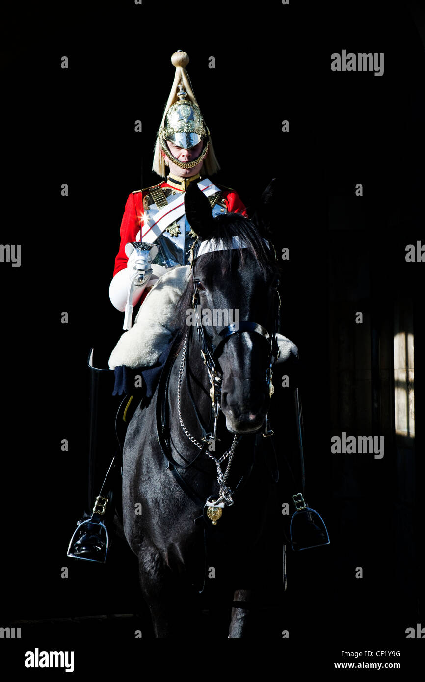 Eine königliche Pferd Wachhabende in Whitehall. Stockfoto