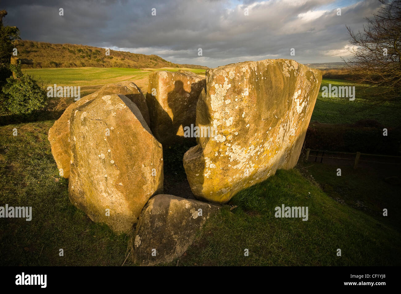 Coldrum neolithischen gekammert Long Barrow in der Nähe von Trottiscliffe, Kent, UK Stockfoto