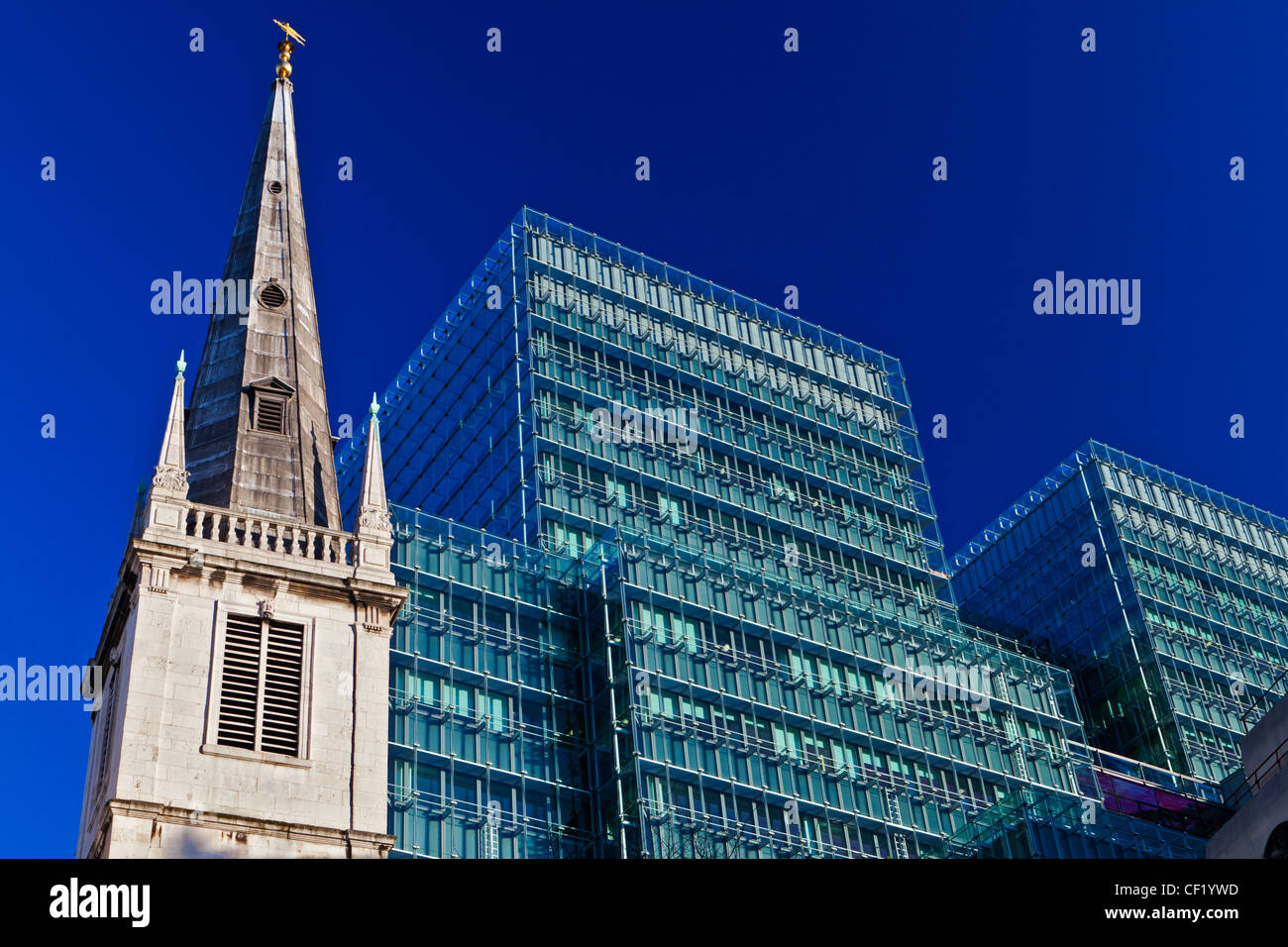 Die Gilde Kirche von St. Margaret Pattens in der City of London. Der Turm ist der einzige von Sir Christopher Wren Stockfoto