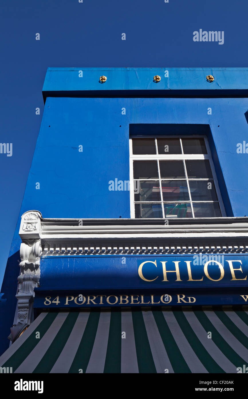 Eine bunte blau Schaufenster in der Portobello Road. Stockfoto