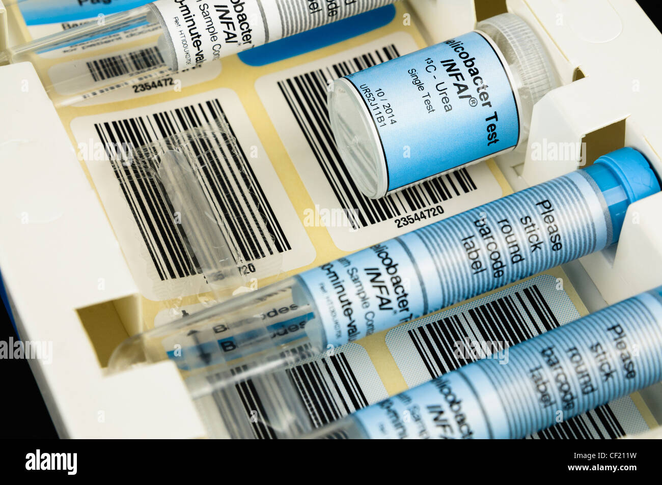 Helicobacter Pylori INFAI diagnostischen Testkit, das Kohlenstoff-13 Emissionen misst ausgeatmet in Atem Stockfoto