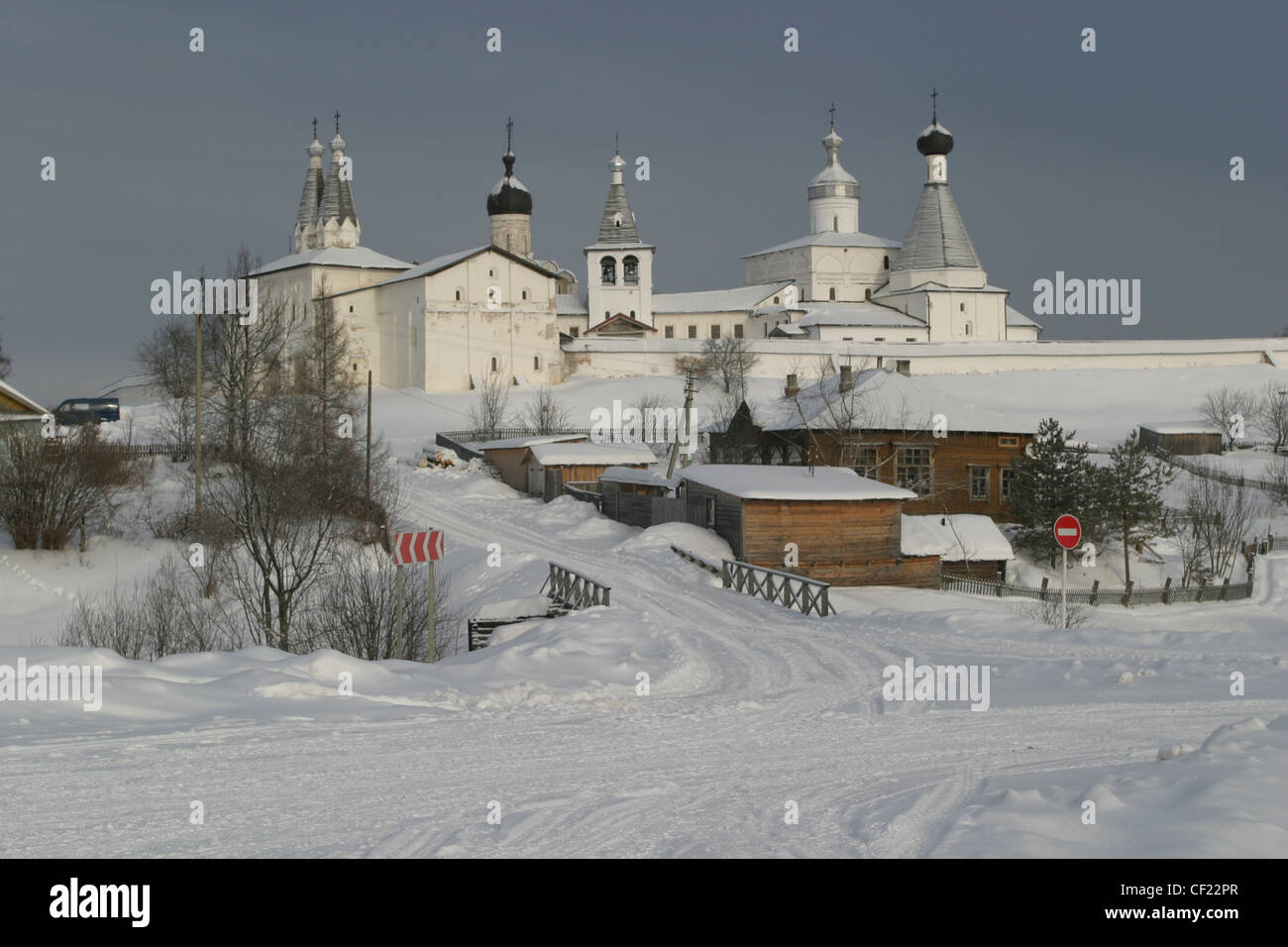 Ferapontov Russisch-orthodoxes Kloster in Region Wologda, Russland, im winter Stockfoto