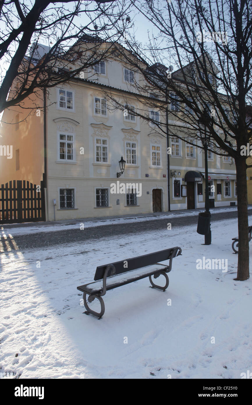 Schnee in Prag, Tschechische Republik Stockfoto