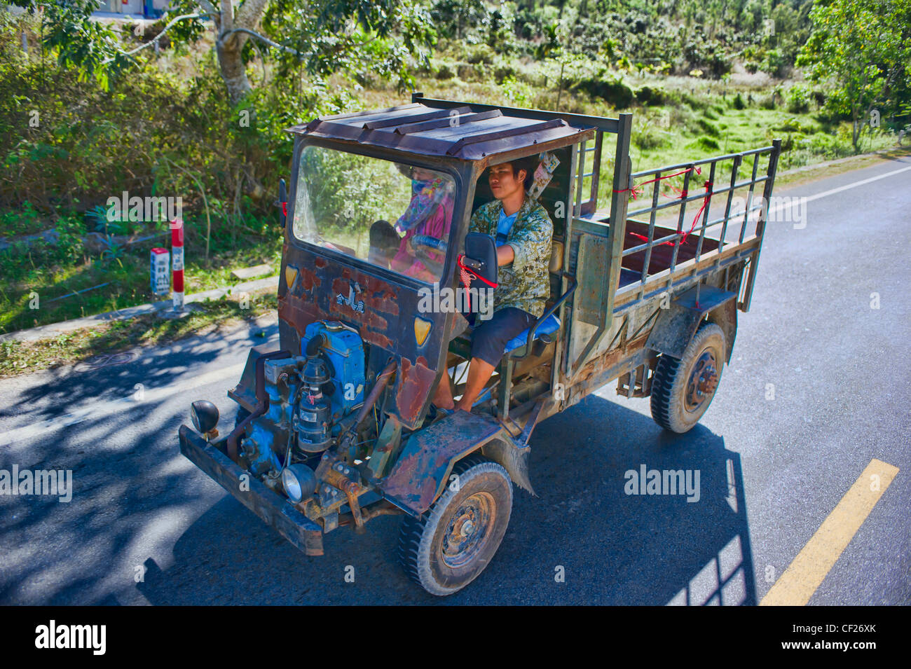 Chinesische Mini-Truck. Sanya, Hainan Provinz des südlichen China. 15 / / 2/2012 Stockfoto