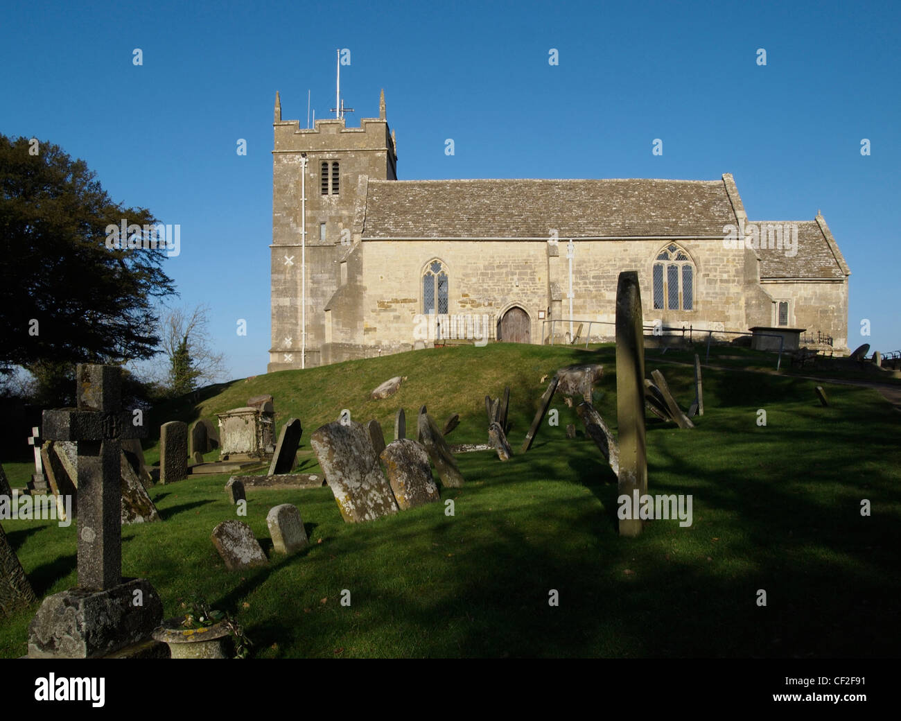 St.-Bartholomäus Kirche, Churchdown Hügel, Gloucester Stockfoto