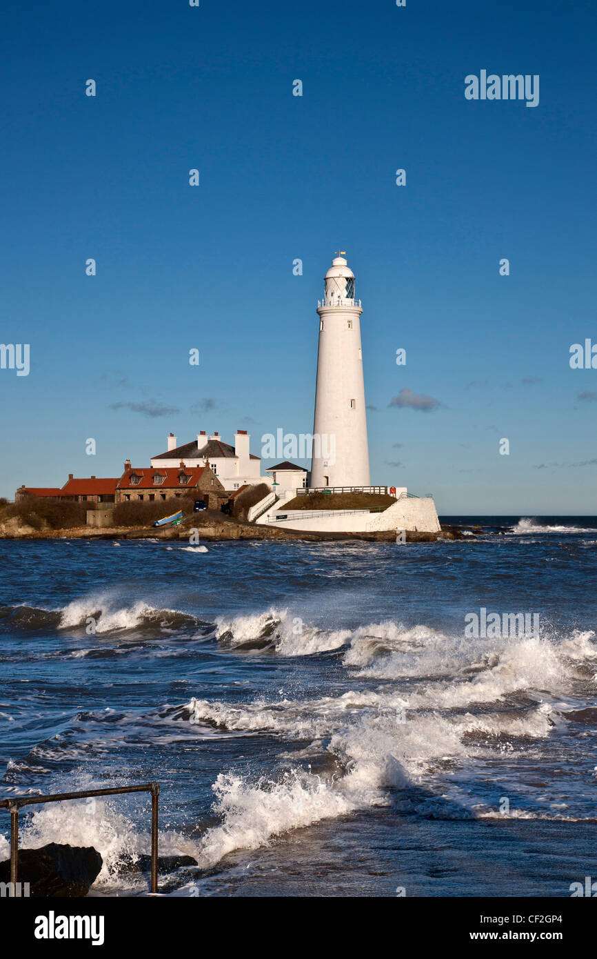 Str. Marys Leuchtturm, Whitley Bay, Northumberland Küste Stockfoto
