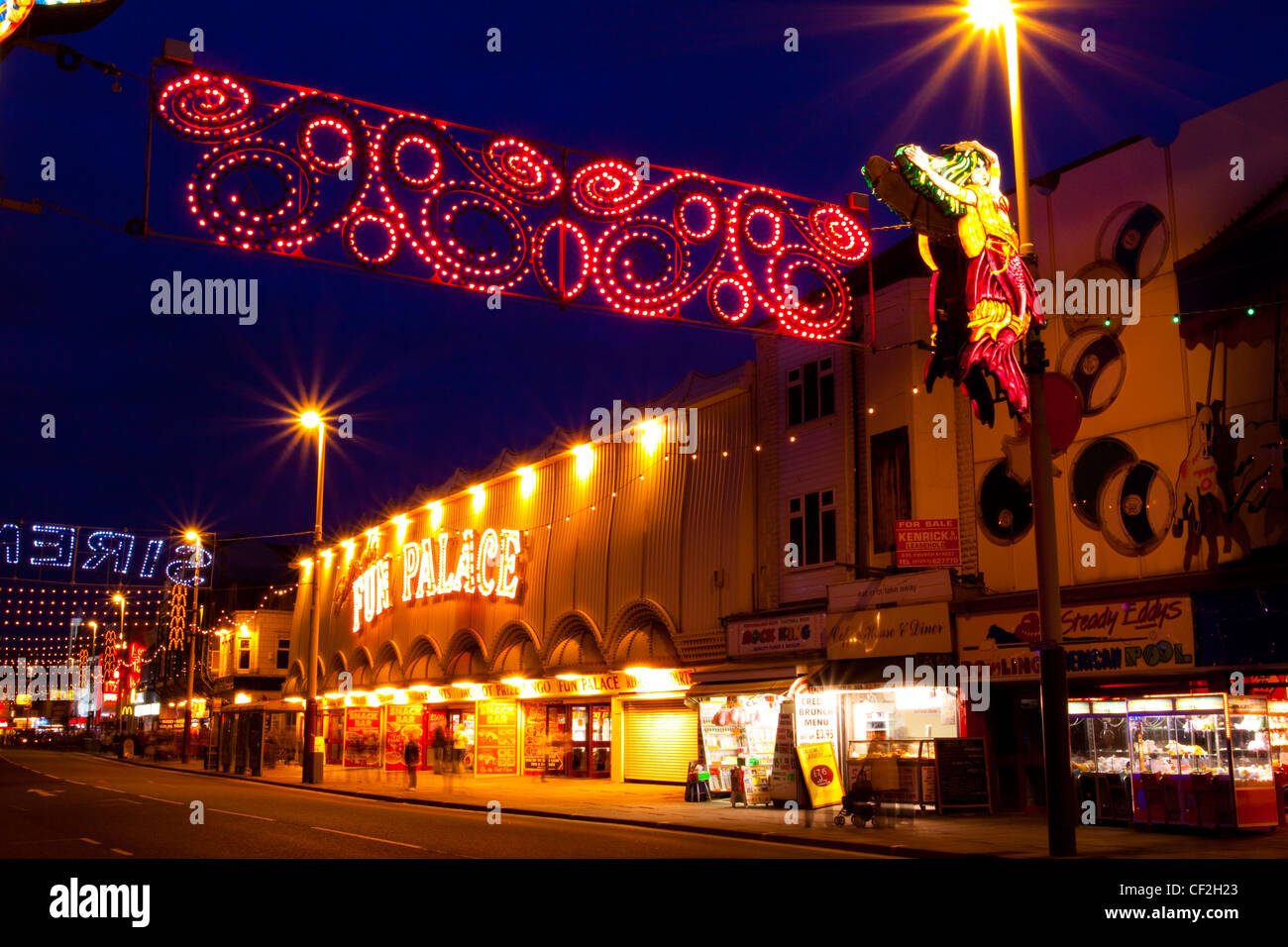 Blackpool Illuminations auf den Blackpool goldene Meile. Stockfoto