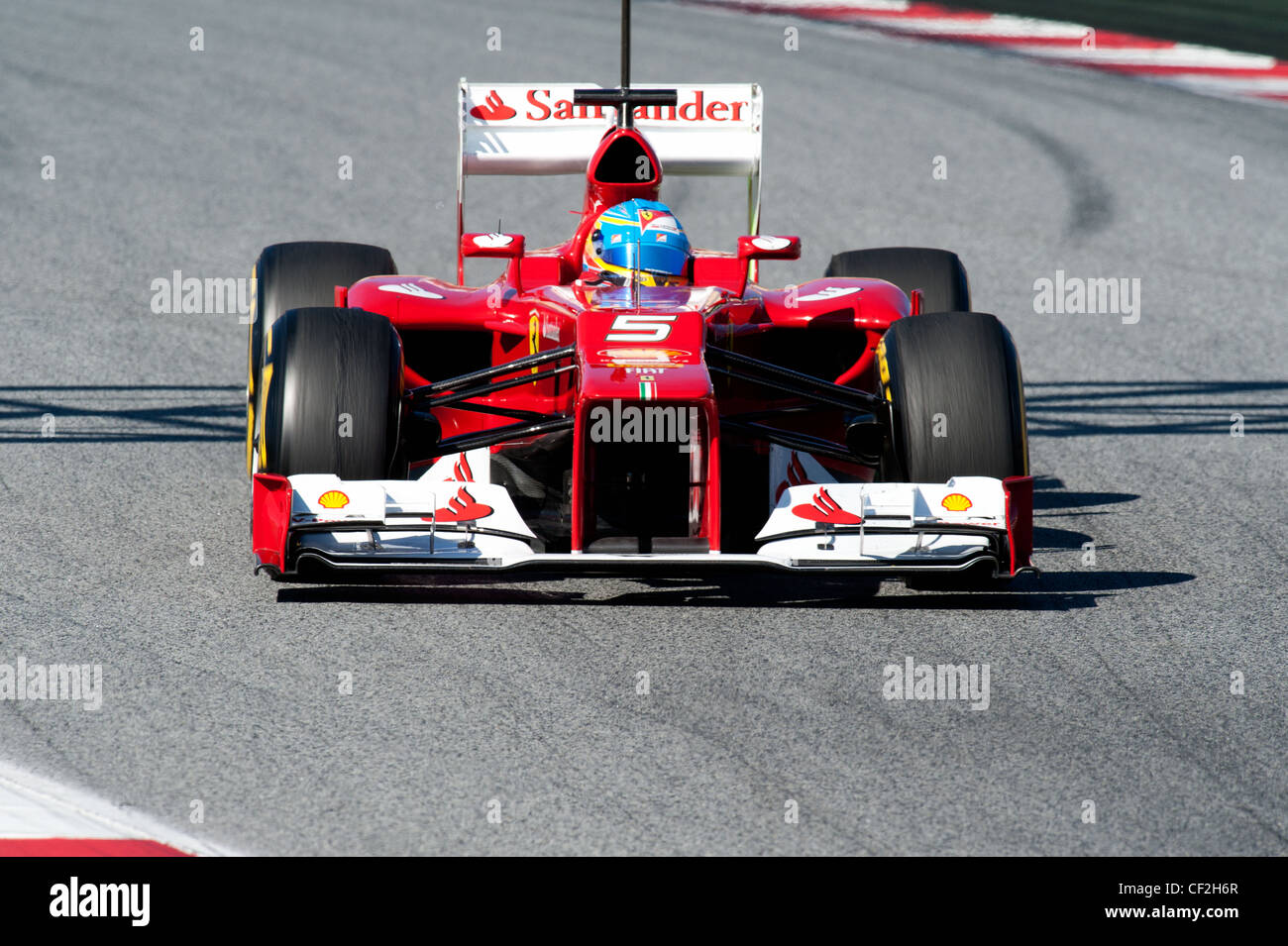 Fernando Alonso (SPA), Ferrari F2012 Rennwagen während der Formel-1-Tests Sitzungen in der Nähe von Barcelona im Februar 2012. Stockfoto