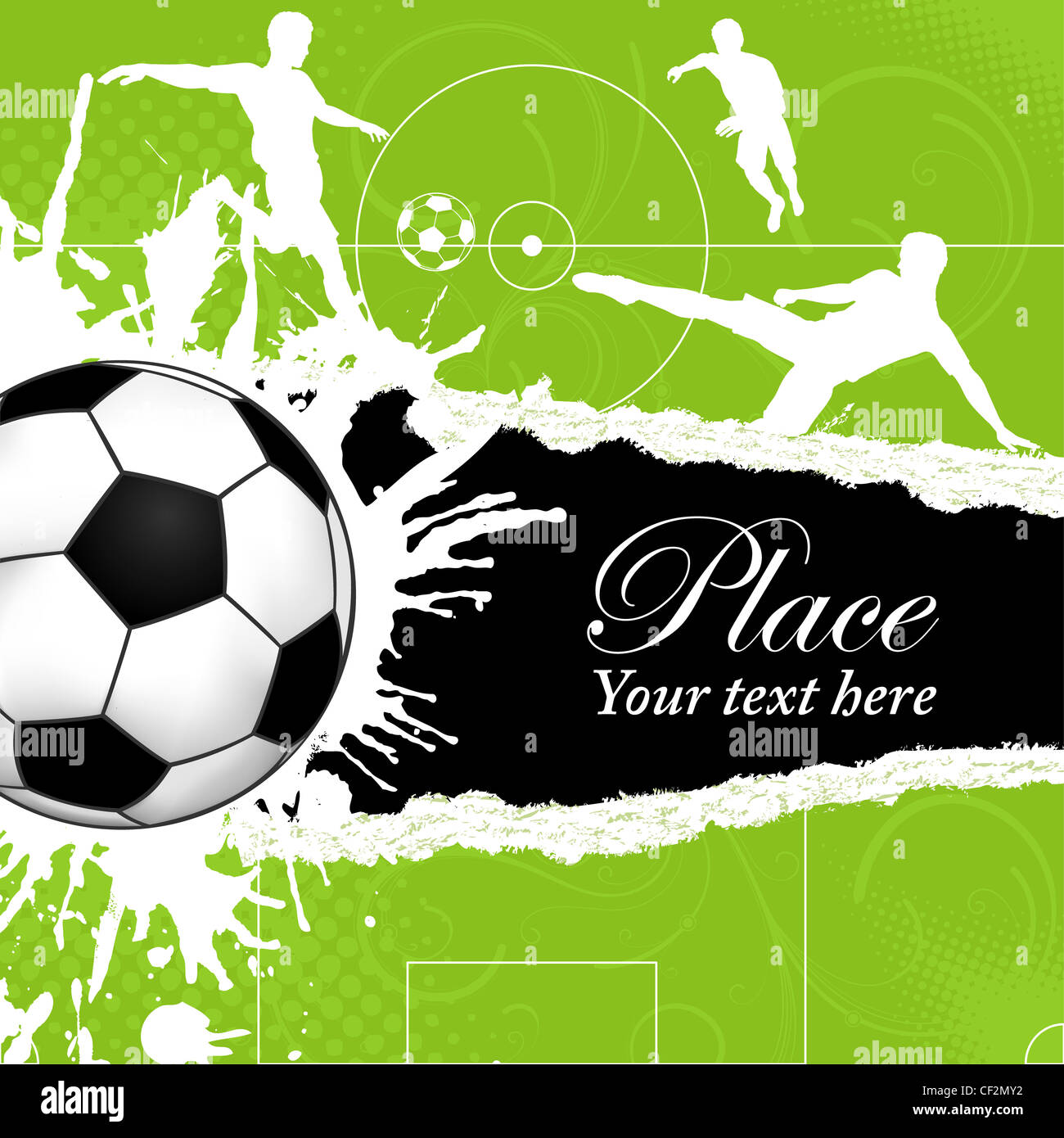 Fussball Auf Grunge Hintergrund Mit Silhouetten Football Spieler Plakat Vorlage Vektor Illustration Stockfotografie Alamy