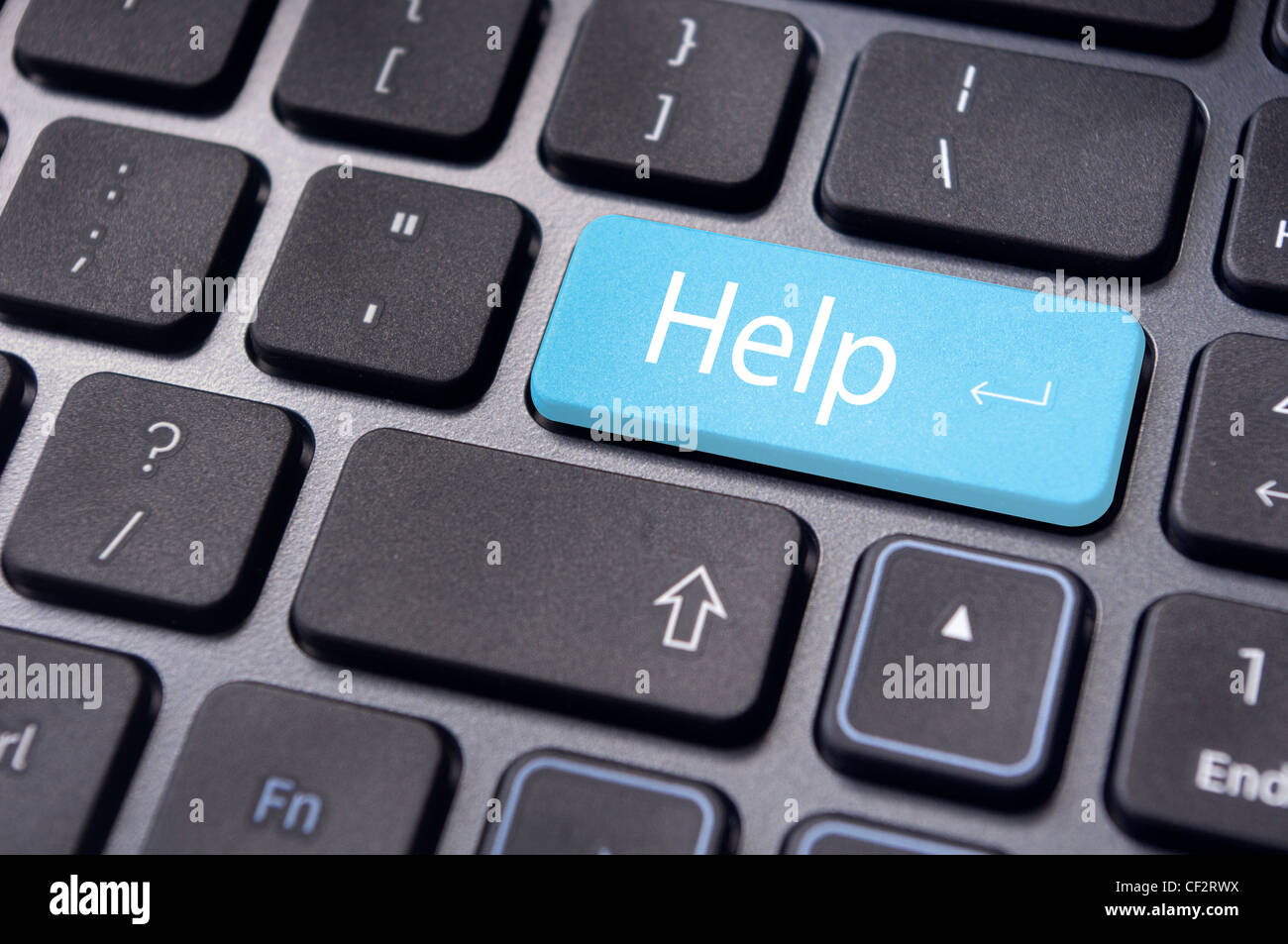 Tastaturmeldung mit Online-Unterstützung oder Hilfe Konzepte. Stockfoto