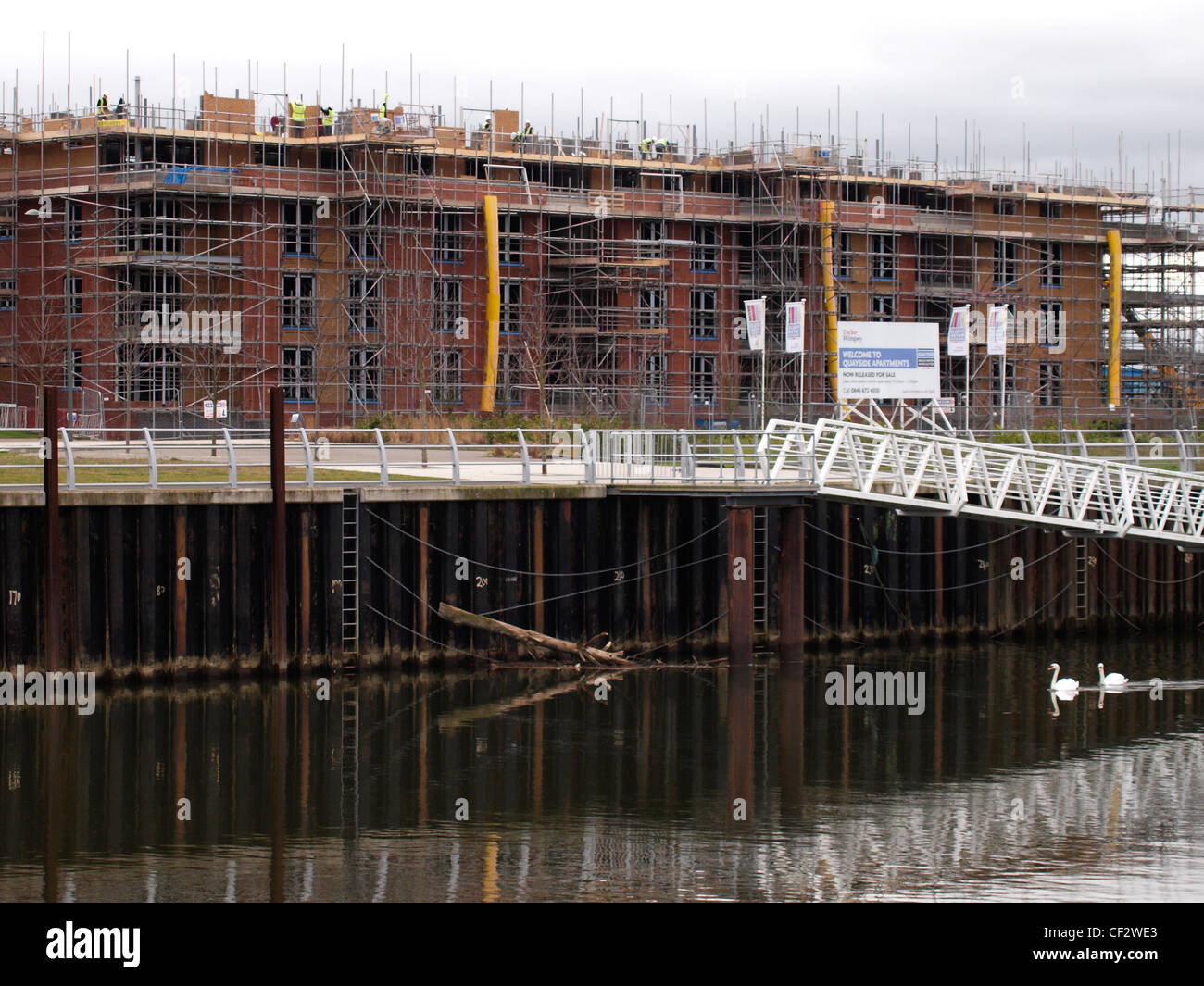 Taylor Wimpey Kai Neubauwohnungen gebaut in Worcester, Großbritannien Stockfoto