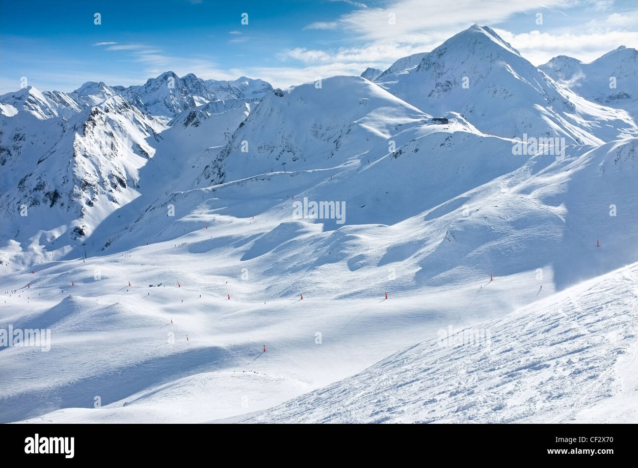 Peyragudes Skigebiet, Midi-Pyrenäen, Frankreich. Stockfoto