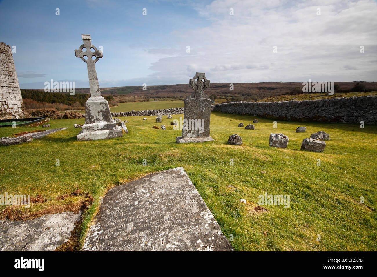 Carran Church Cemetery In die Burren-Region; Carran County Clare Irland Stockfoto