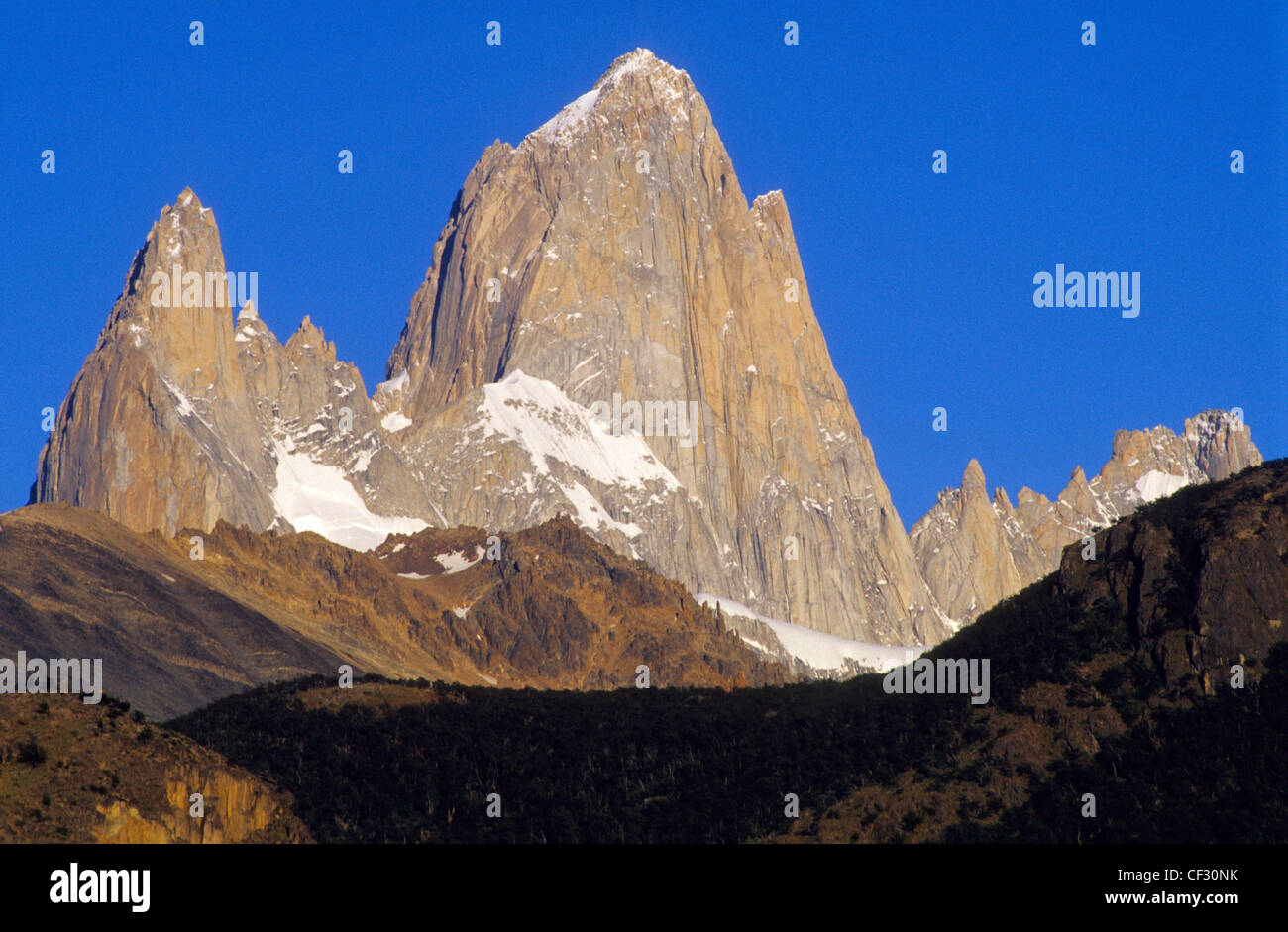 Fitz Roy Gipfel (3440 m). Los Andes Gebirge. Nationalpark Los Glaciares. Provinz Santa Cruz. Patagonien. Argentinien. Stockfoto