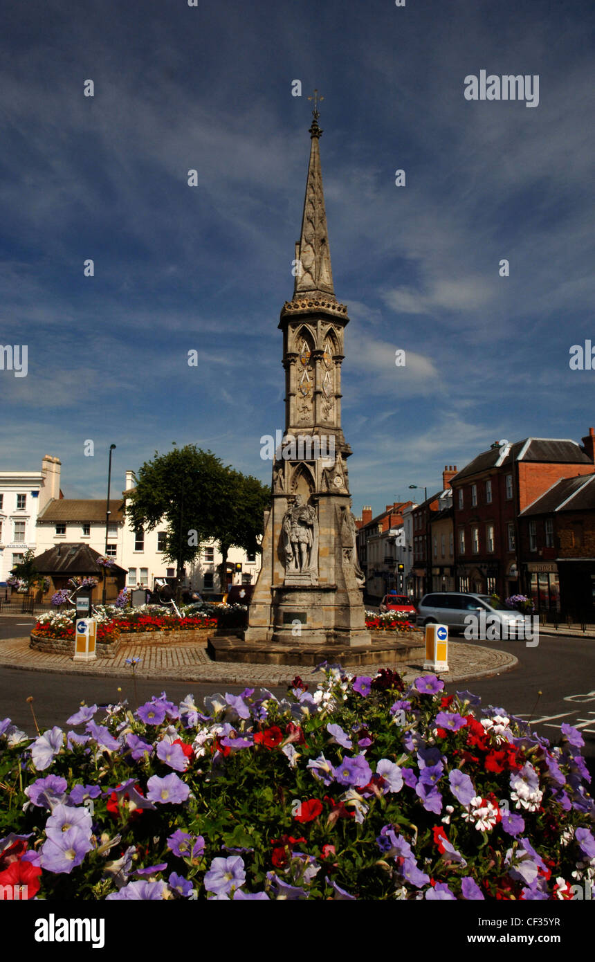 Banbury Cross spire einen monumentalen Stein im Zentrum von Banbury in Oxfordshire. Stockfoto