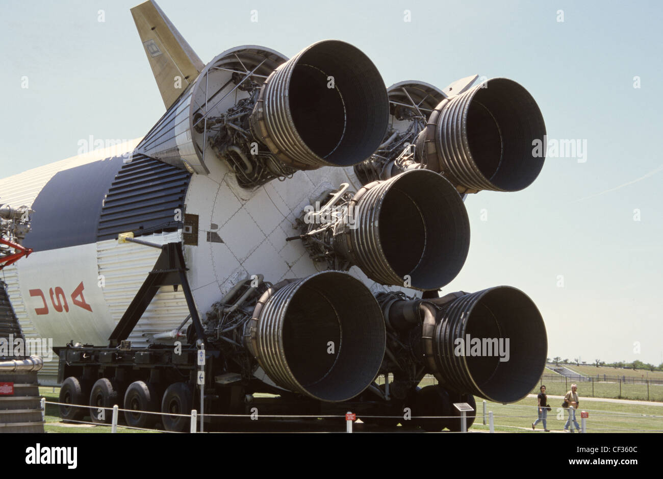 USA Houston Texas Johnson Space Center Rocket Park Saturn V-Rakete Stockfoto