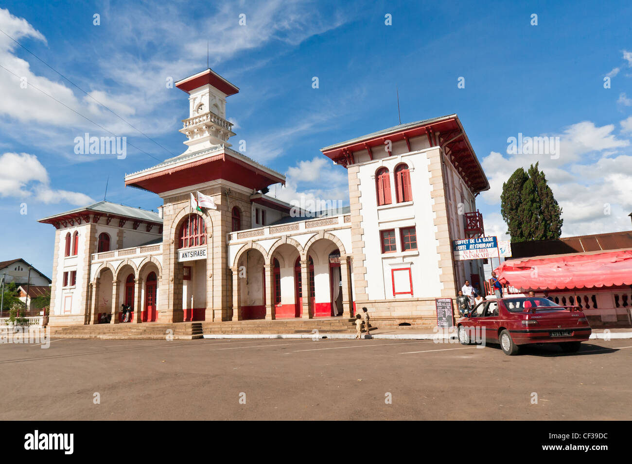 Der Bahnhof von Antsirabe, Madagaskar Hochland Stockfoto